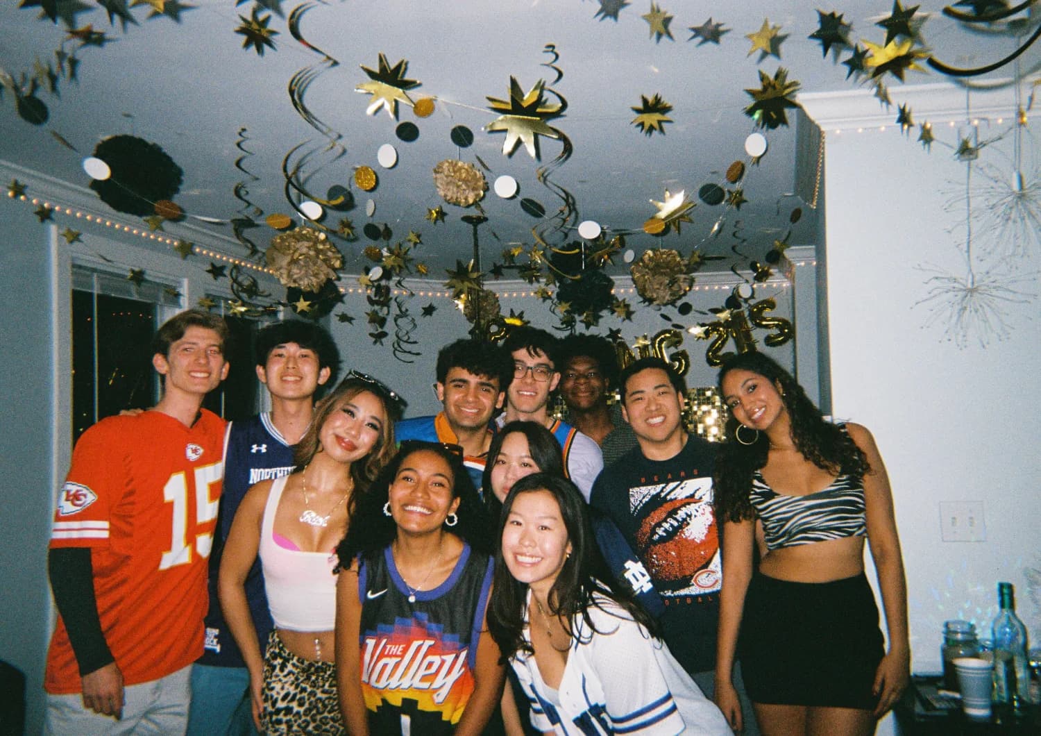 Brothers at a gold-decorated chapter party